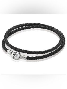 Pandora | Black Double Wrap Leather Bracelet